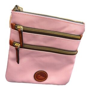 Dooney & Bourke Nylon North South Triple Zip Crossbody in Light Pink